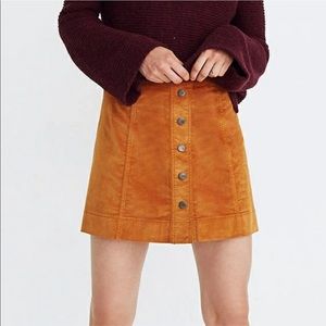 PENDING until 3/25/22 Madewell Velveteen A-Line Mini Skirt Button-Front
